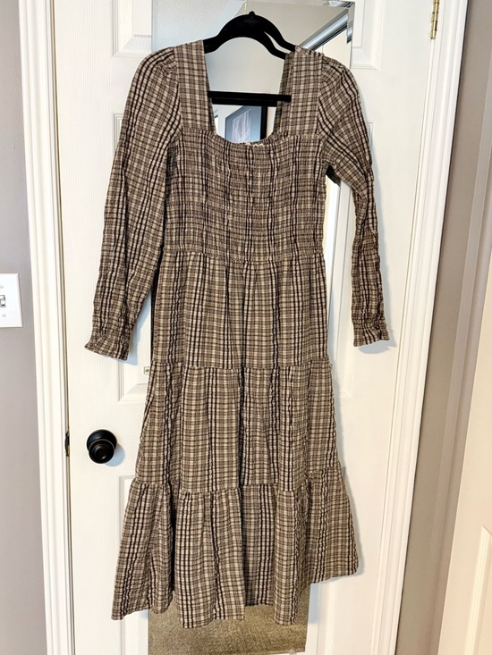 Cream Dresses & Skirts - Cream the Brand - Plaid Tiered Women's Dress in Neutrals
